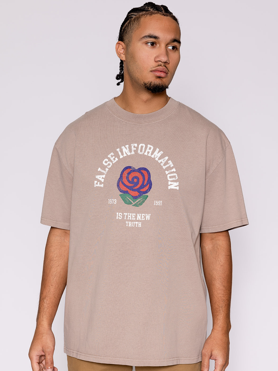 False Information Tee Light Brown