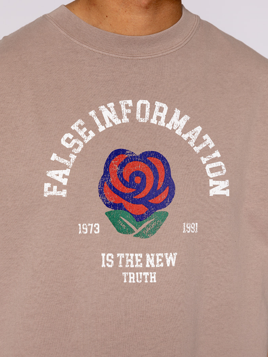 False Information Tee Light Brown