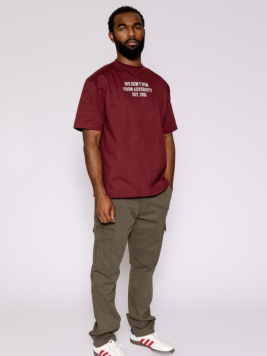 Stacked Established Tee Maroon