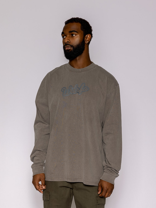 Script & Rose L/S Tee Dark Grey