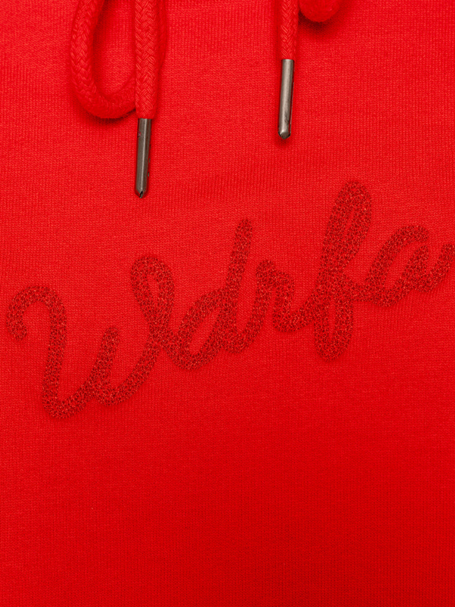 Chainstitch Script Hoodie Red