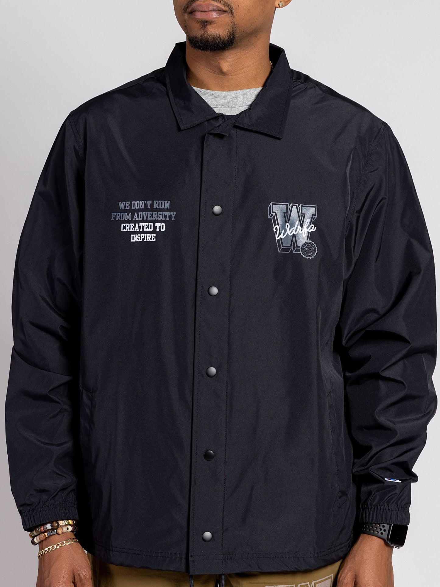 COACHES ATHLETIC DEPT JACKET - BLACK