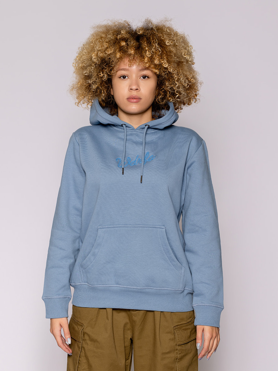 Chainstitch Script Hoodie Sky Blue