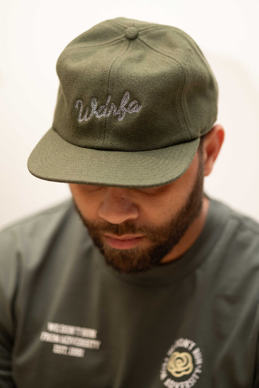 Chainstitch Script Cap Olive