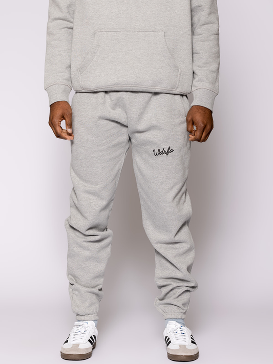 Chainstitch Script Sweatpant Heather Grey