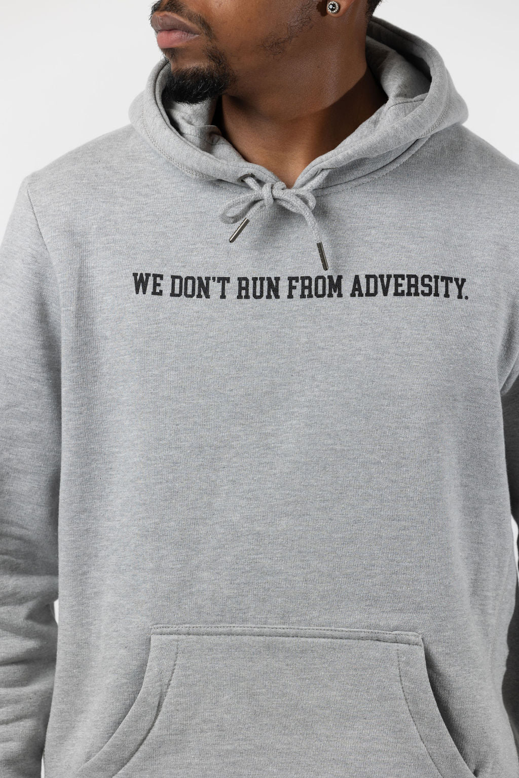 TRADEMARK HOODIE - GREY – We Don't Run From Adversity